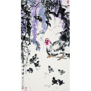 王易霓国画花鸟母子情字画之家