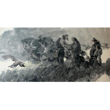 王易霓国画人物鸿雁（王易霓、崔晓柏合作）字画之家