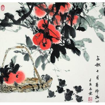 王易霓国画花鸟金秋十月字画之家