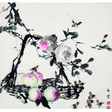 王易霓国画花鸟幸福满园字画之家