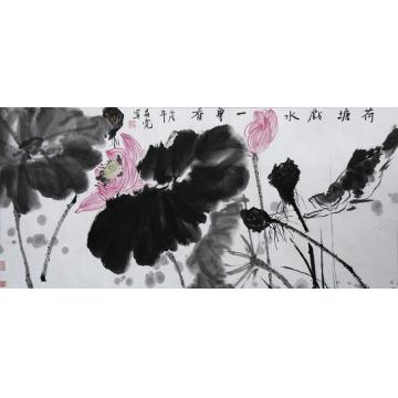 王易霓国画花鸟荷塘戏水一身香字画之家