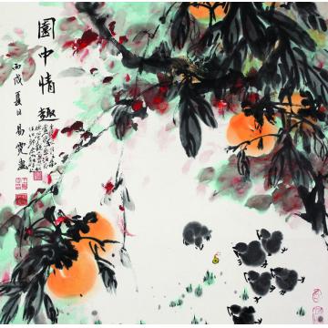 王易霓国画花鸟园中情趣字画之家
