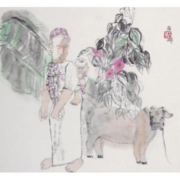 马米娜国画人物路遇字画之家