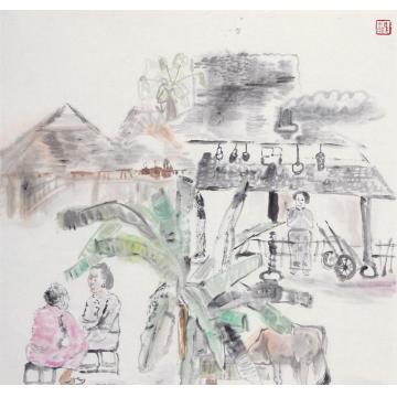 马米娜国画人物午后字画之家