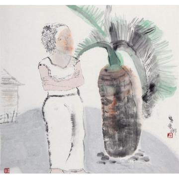 马米娜国画人物心事字画之家