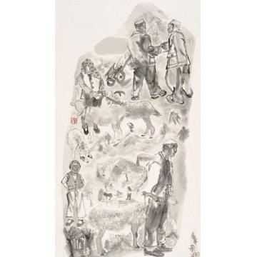 马米娜国画人物魂牵梦萦忆故乡系列四字画之家