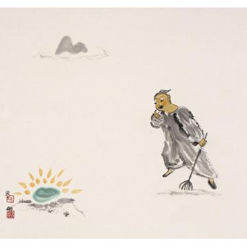 马米娜国画人物子罕不贪为宝系列三字画之家