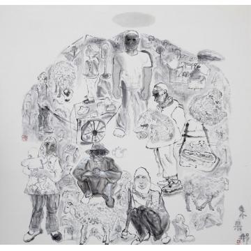 马米娜国画人物魂牵梦萦忆故乡系列二字画之家