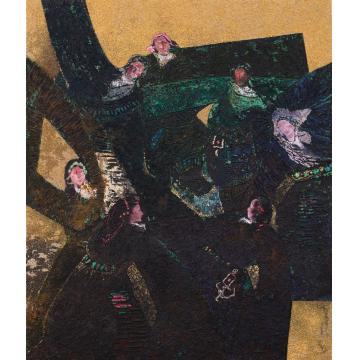 李谦谦国画人物拉萨日记—锅庄舞字画之家