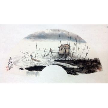 黄银松油画风景春江水暖鸭先知字画之家