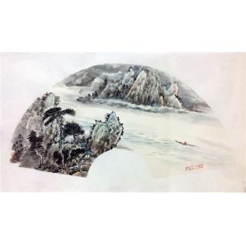 黄银松国画山水春江渔乐字画之家