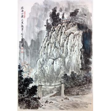 黄银松国画山水终南山小景之黑龙潭字画之家