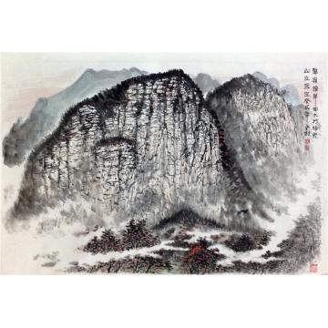 黄银松国画山水翠岭秋华字画之家