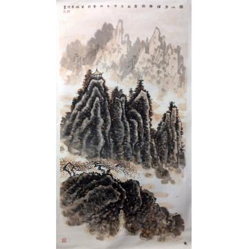 黄银松国画山水秋山多晖胜朝霞字画之家