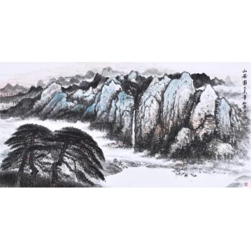 黄银松国画山水山居图字画之家