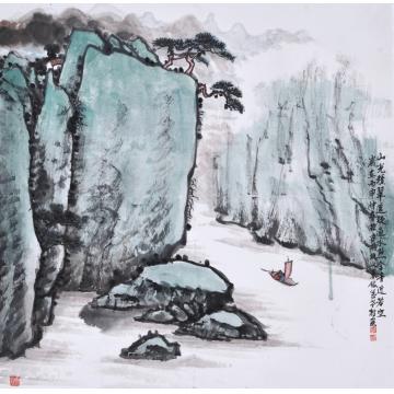 黄银松国画山水山光积翠字画之家