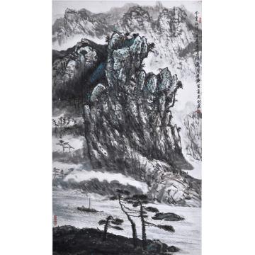 黄银松国画山水千里江陵一日还字画之家