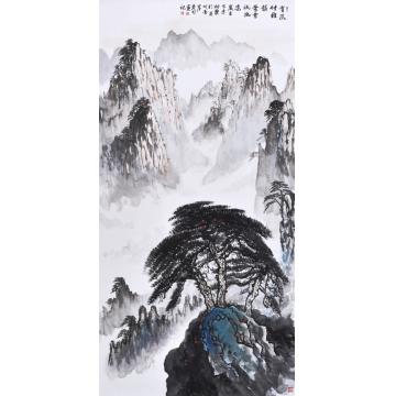 黄银松国画山水有风传雅韵字画之家