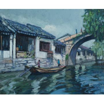 胡金刚油画风景南浔晨早字画之家