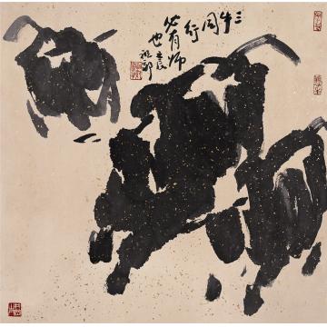 吴祖郊国画动物三牛图字画之家
