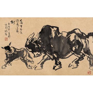 吴祖郊国画动物人闲中易乐字画之家