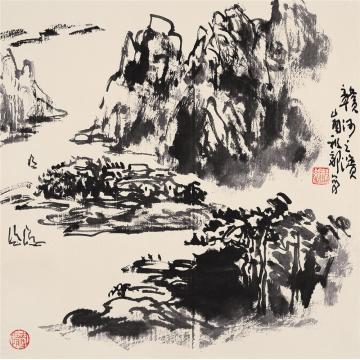 吴祖郊国画山水赣河之边字画之家