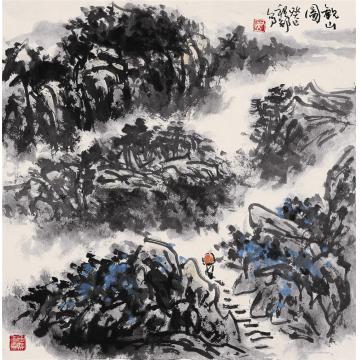 吴祖郊国画山水观山图字画之家
