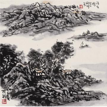 吴祖郊国画山水访友图字画之家