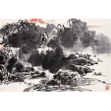吴祖郊国画山水晚归字画之家