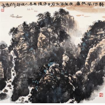 吴祖郊国画山水赣河风帆图字画之家