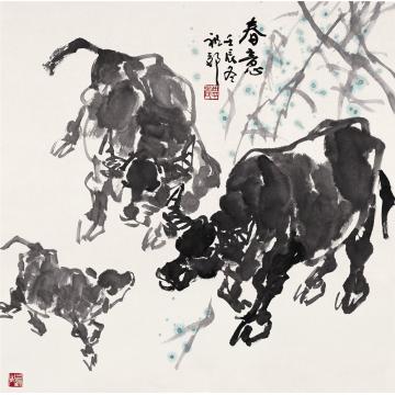 吴祖郊国画动物春意字画之家