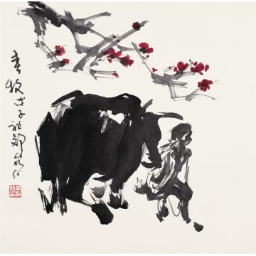 吴祖郊国画动物春牧字画之家