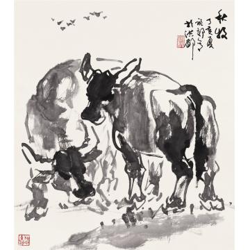 吴祖郊国画动物秋牧字画之家