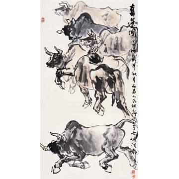 吴祖郊国画动物奋进图字画之家