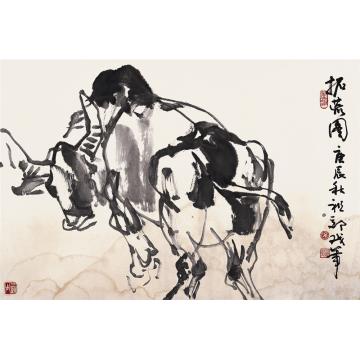 吴祖郊国画动物拓荒图字画之家