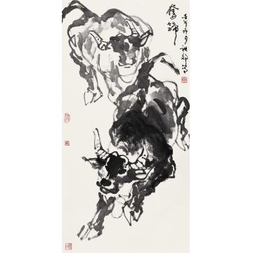 吴祖郊国画动物奋蹄字画之家