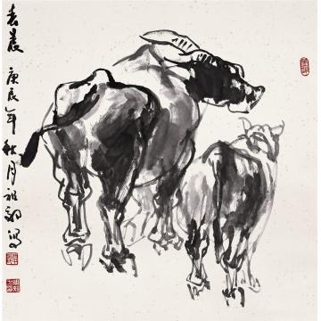吴祖郊国画动物春晨字画之家