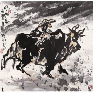 吴祖郊国画动物风雨急字画之家