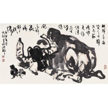 吴祖郊国画动物耕犁字画之家
