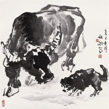 吴祖郊国画动物牛字画之家