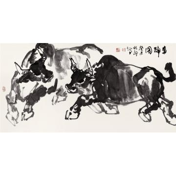 吴祖郊国画动物奋蹄图字画之家
