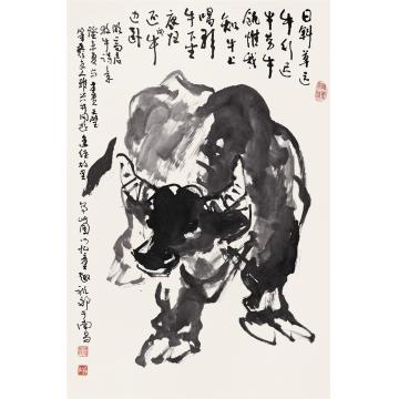 吴祖郊国画动物墨牛图字画之家