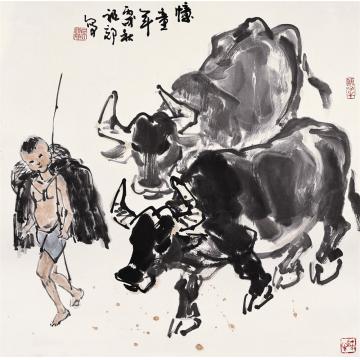 吴祖郊国画动物忆童年字画之家
