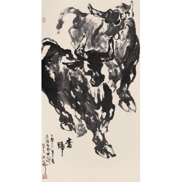 吴祖郊国画动物奋蹄字画之家