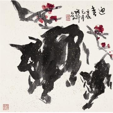吴祖郊国画动物迎春字画之家