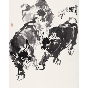 吴祖郊国画动物齐奔图字画之家