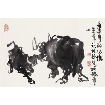 吴祖郊国画动物童年的记忆字画之家