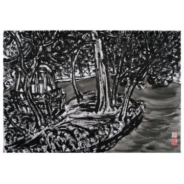 尚莹辉油画风景北京西路437号之青蓝湖字画之家