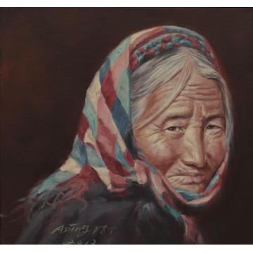 阿丁国画人物朝圣的面孔之五字画之家