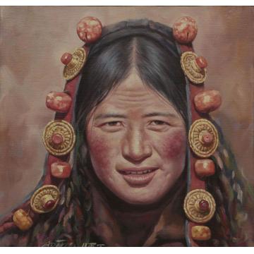 阿丁国画人物朝圣的面孔之十九字画之家